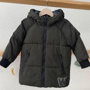 Zara Boys Dark Olive Kids Puffer Jacket 18-24m